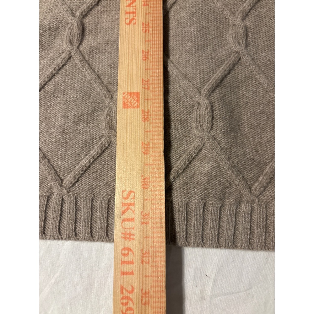 Luisa Spagnoli Poncho Womens U Taupe Good Cable Knit Turtleneck Toggle Closure - Picture 4 of 10